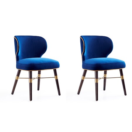 Manhattan Comfort Strine Dining Chair in Royal Blue (Set of 2) 2-DC045-BL